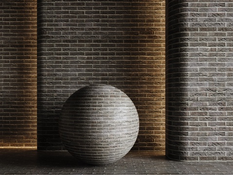  现代砖墙 青石砖墙 脏旧砖墙 仿古砖墙 工业砖墙su模型 