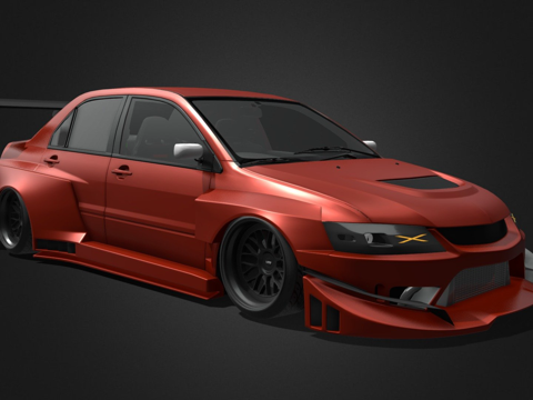  三菱Lancer EVO IX宽体3d模型 