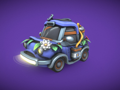  卡通汽车3d模型 