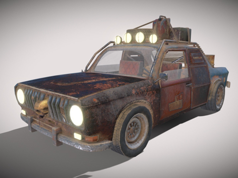  后启示录旧车3d模型 