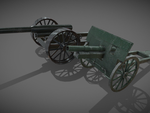  第一次世界大战火炮3d模型 