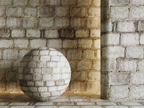  现代砖墙 青石砖墙 脏旧砖墙 仿古砖墙 工业砖墙su模型 