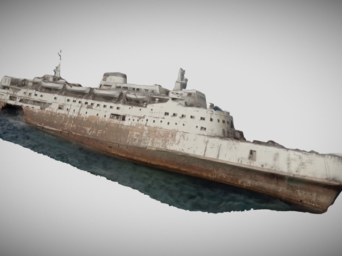  游轮残骸，沙特红海海岸3d模型 