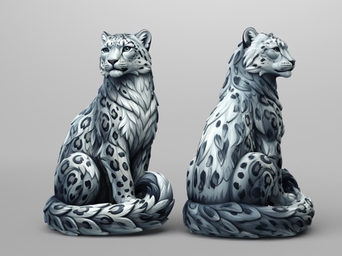  冰封雪豹3d模型 