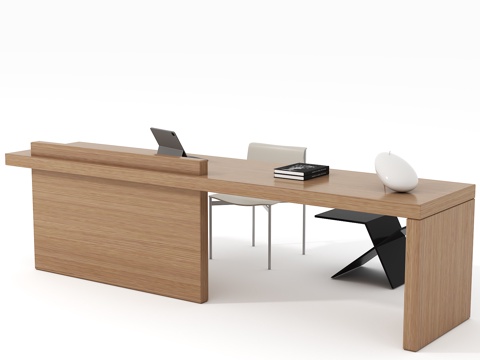  意式书桌椅组合3d模型 