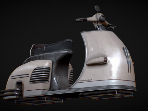  科幻滑板车3d模型 