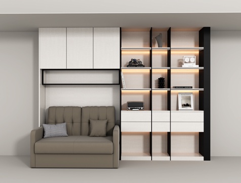  书柜及沙发组合3d模型 