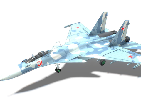  苏-33侧卫-D喷气式战斗机3d模型 