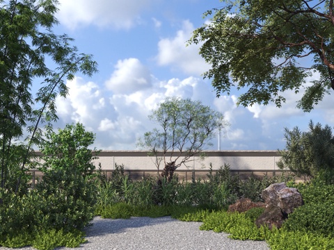  现代庭院景观植物3d模型 