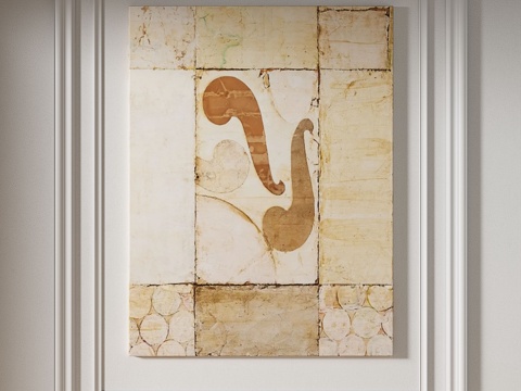  简约，抽象，侘寂，中古，装饰画3d模型 