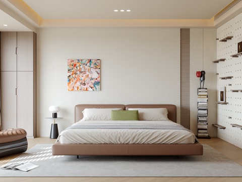  现代卧室3d模型 