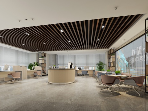  现代 公共空间 休闲 茶水吧 服务中心3d模型 