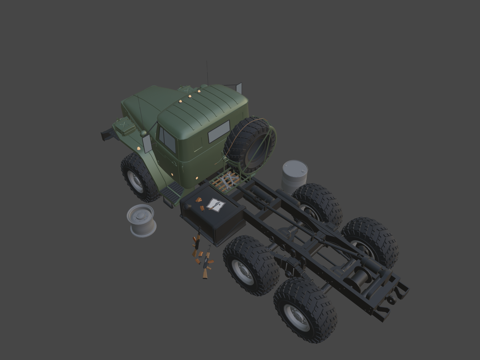 俄罗斯军用包-卡车乌拉尔4320（MOD A）3d模型 