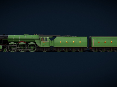  火车-飞翔的苏格兰人双煤水车3d模型 