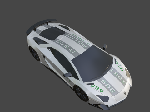  兰博基尼Aventador SV迪拜警车3d模型 