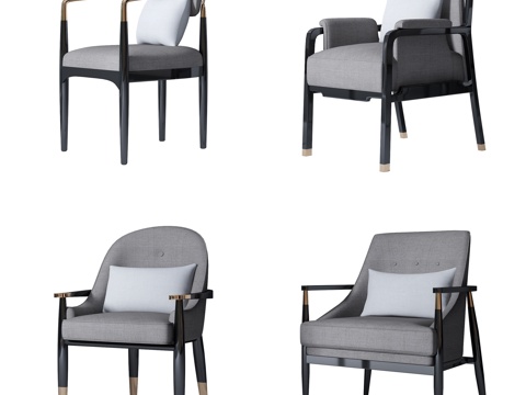  新中式单椅组合3d模型 