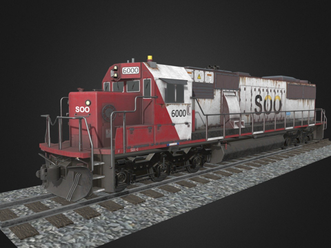  火车_引擎3d模型 