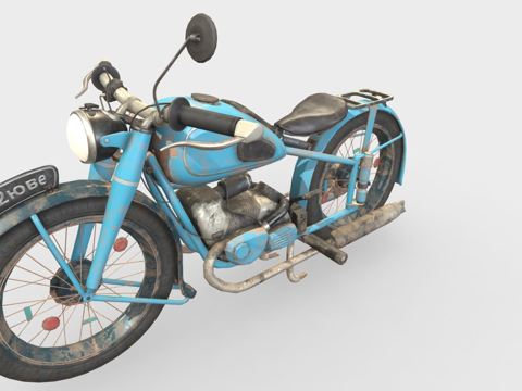  宝马摩托车3d模型 