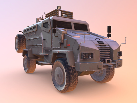  刺猬防地雷反伏击车（低多边形+3D模型）3d模型 