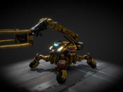  科幻起重机移动蜘蛛3d模型 