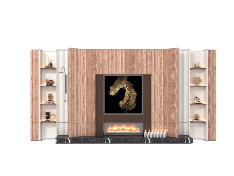  现代电视背景3d模型 