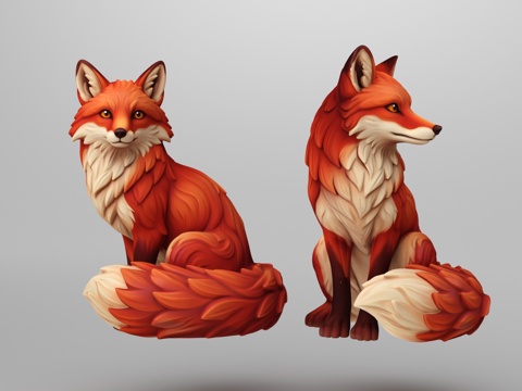  狐狸3d模型 