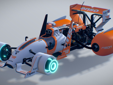  单座悬浮赛车3d模型 