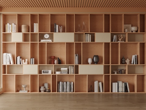  现代书柜3d模型 