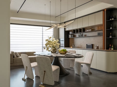  现代餐厅3d模型 