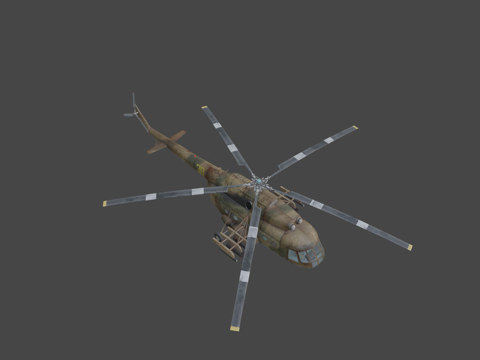  军用运输直升机3d模型 