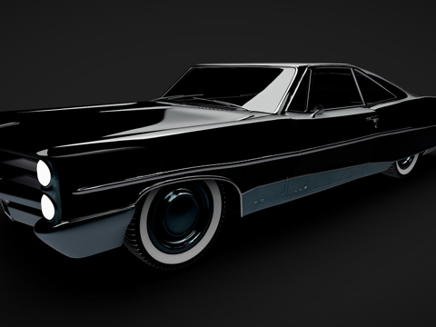  庞蒂亚克博纳维尔1966黑色3d模型 