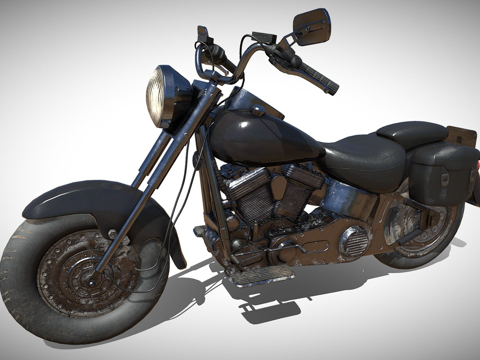  哈雷戴维森1990肥仔3d模型 
