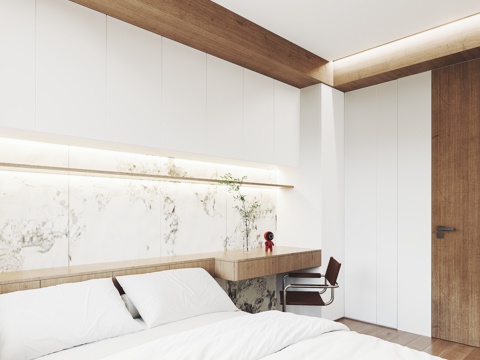  现代榻榻米 卧室3d模型 