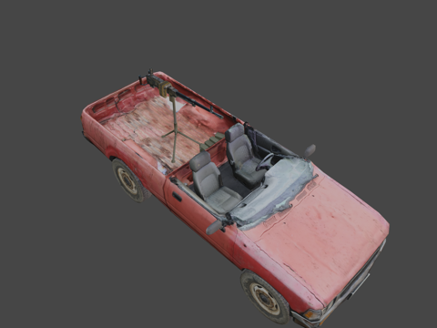  皮卡改装战斗车辆3d模型 