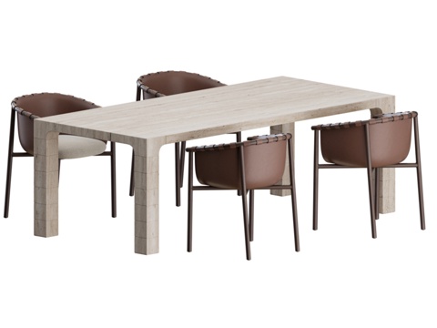  现代餐桌椅3d模型 