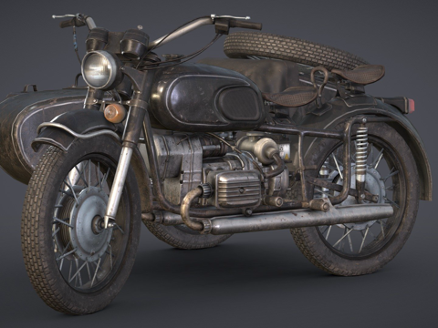  边三轮摩托车3d模型 