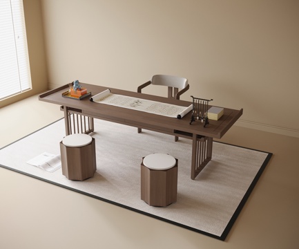 现代书桌椅su模型