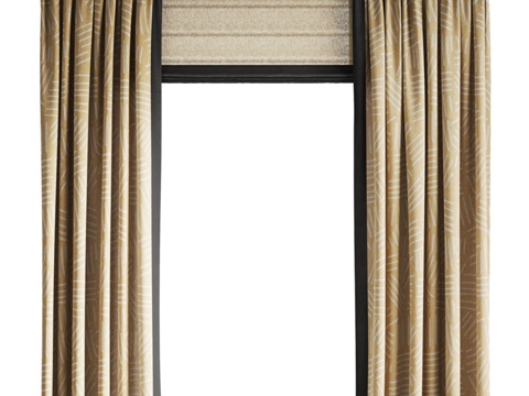  现代窗帘3d模型 