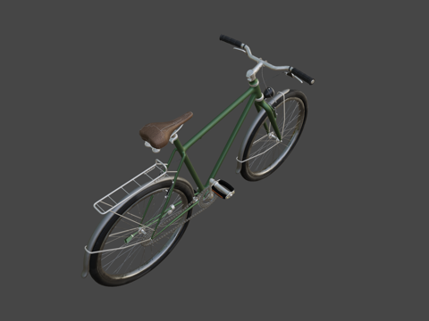  旧自行车3d模型 