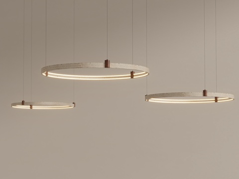 侘寂中古吊灯 客厅吊灯su模型