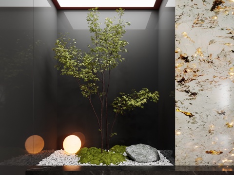 现代室内景观造景su模型