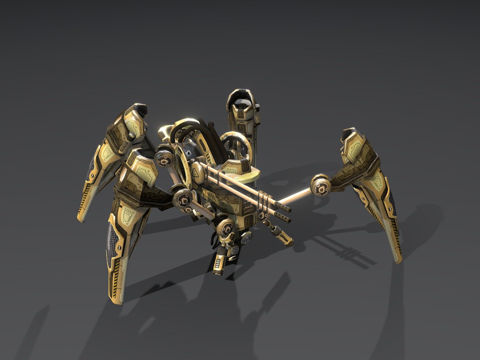  蜘蛛无人机-5款皮肤带行走循环3d模型 