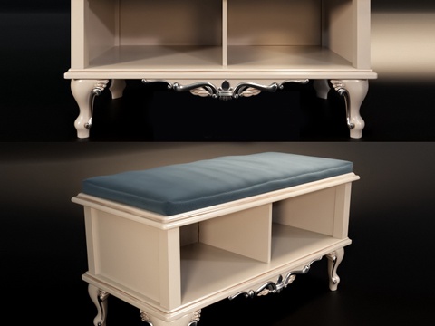  法式床尾凳 床尾凳3d模型 