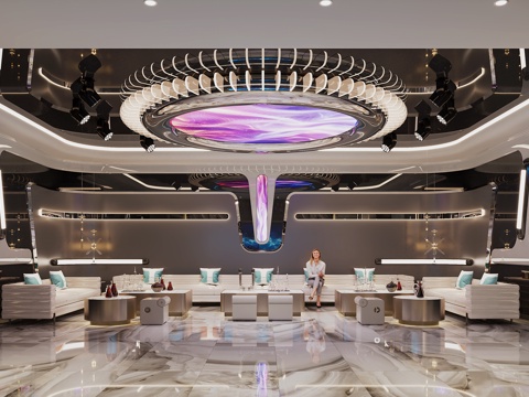  现代风格ktv包厢3d模型 