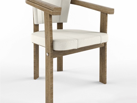  传统美式餐椅 休闲椅 单人椅 扶手椅3d模型 