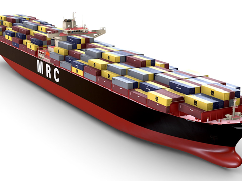  集装箱船3d模型 