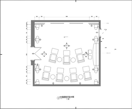 家庭影院平面图cad施工图