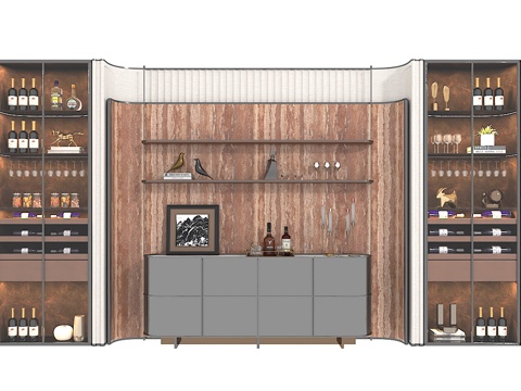 现代酒柜3d模型 