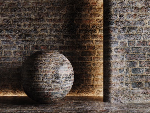  现代砖墙 青石砖墙 脏旧砖墙 仿古砖墙 工业砖墙su模型 