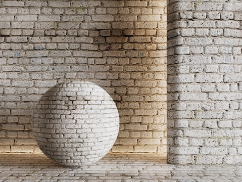  现代砖墙 青石砖墙 脏旧砖墙 仿古砖墙 工业砖墙su模型 